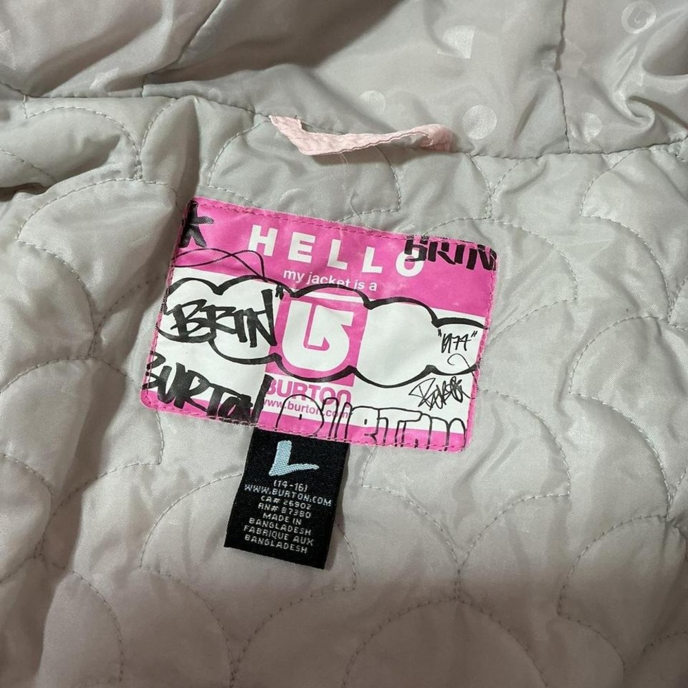 Burton Pink Ski Snowboard Jacket Hooded Girls Size L 14 16 Winter - Picture 4 of 5
